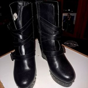 Platform wedge heel Milwaukee biker boots! Brand new with original box.
